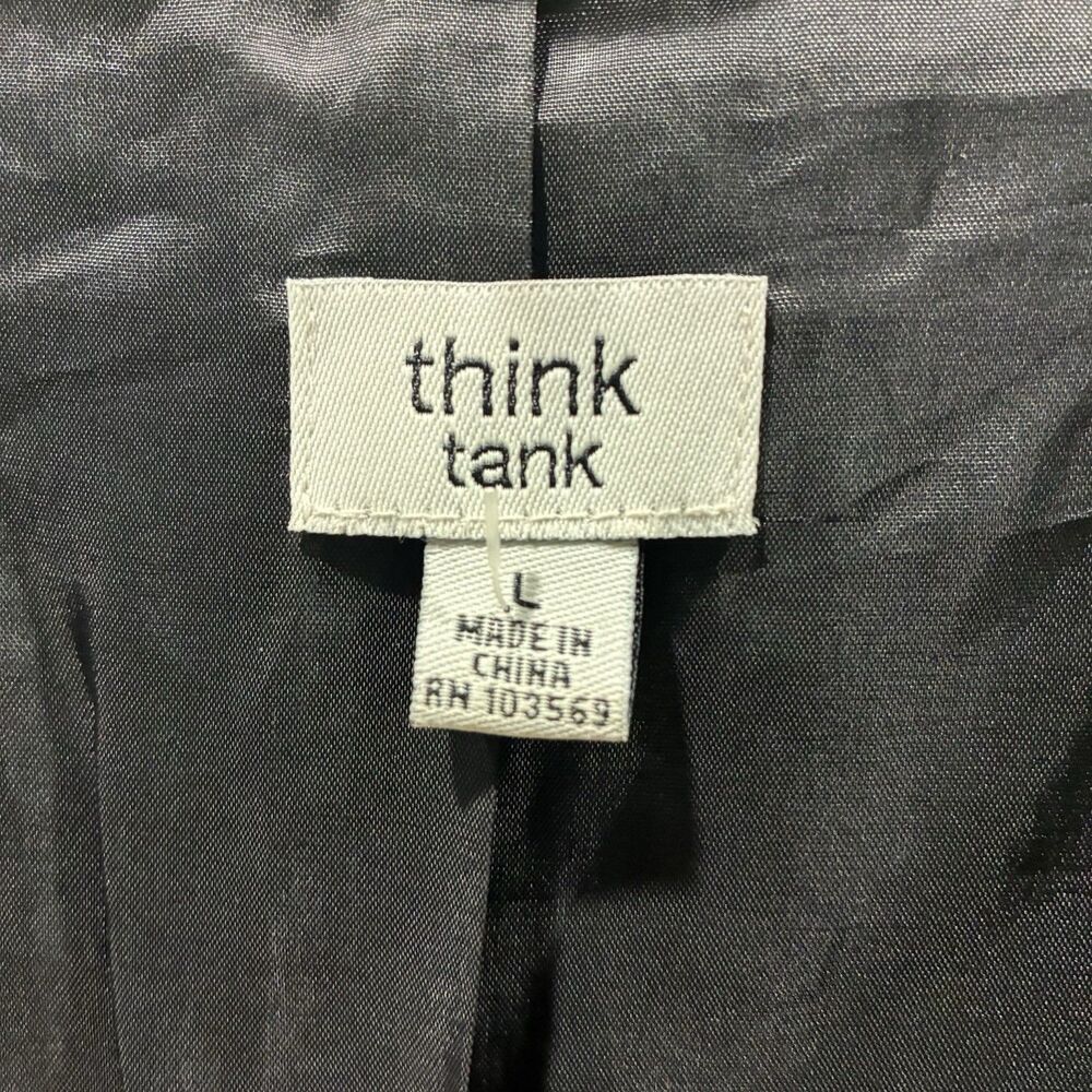 Think Tank 100% Suede Black Artisan Blazer Jacket Raw Edge Western Women’s L - Picture 13 of 16